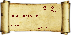 Hingl Katalin névjegykártya